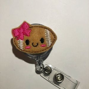 Girl Power Football Felt Badge Reel